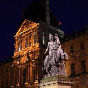 View of the Louvre during senset.